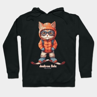 Cute Cat Jackson Hole Ski Hoodie